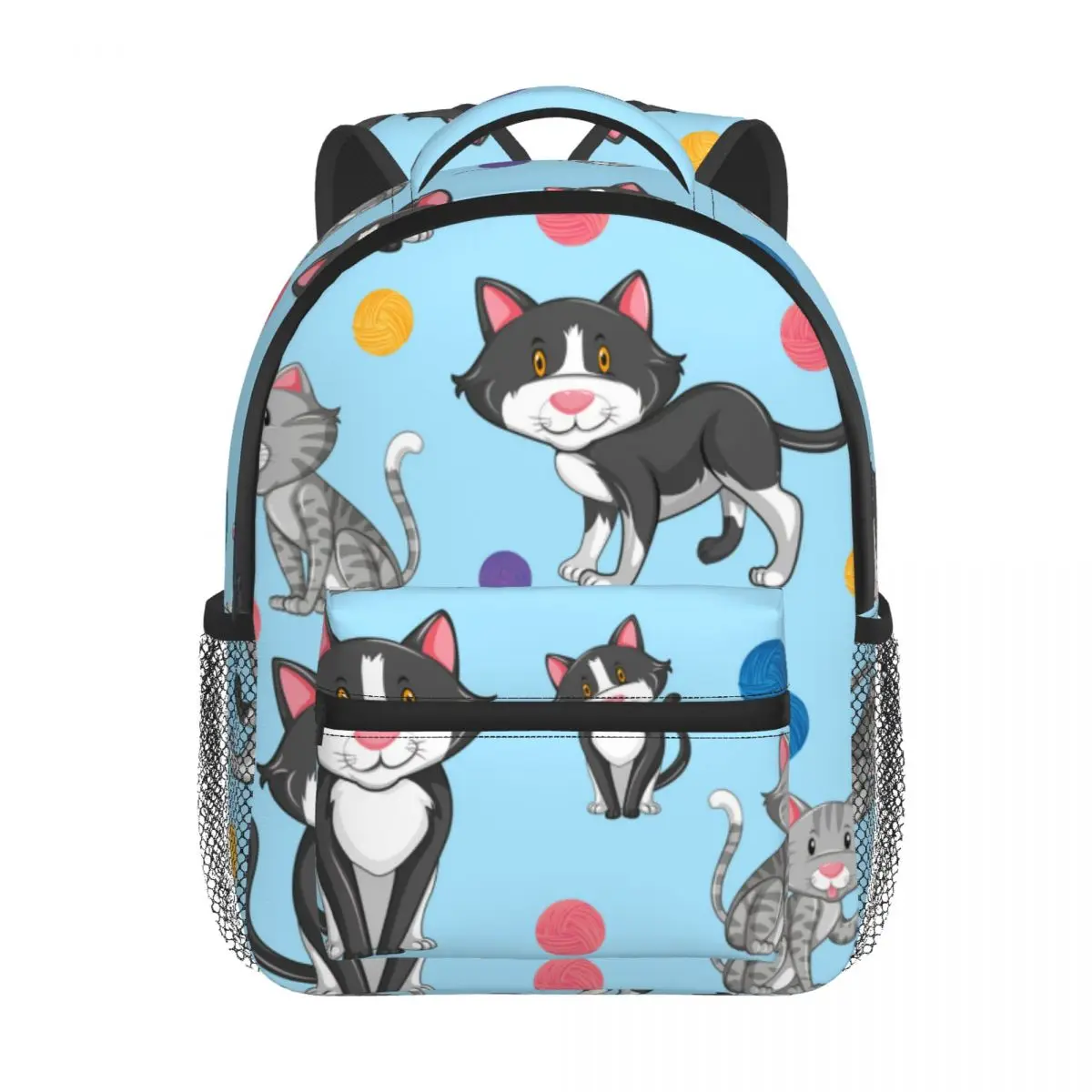 Children Bag Geometric Cat Kids Bag Kindergarten Preschool Backpack for Boys Girls 3-4-6 Years Old