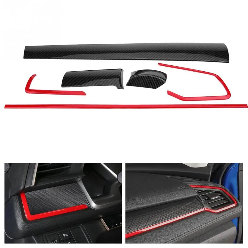6 шт. декоративные наклейки для приборной панели Honda Civic 10 2016 2017 2018|Лепнина
