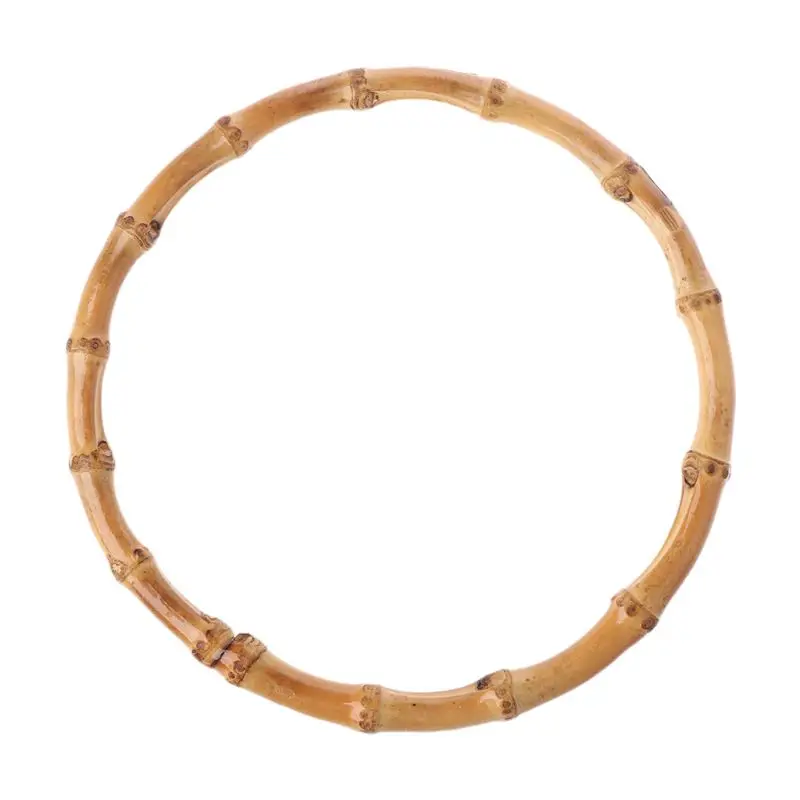 1 x Round Bamboo Bag Handle for Handcrafted Handbag DIY Bags Accessories Good Quality 15x15cm