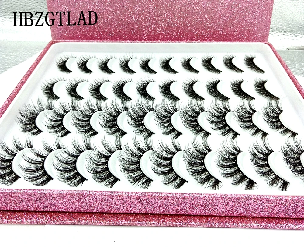 Hbzgtlad 1/20 пар флэш-упаковка 3D мягкая норка накладные ресницы ручной работы пушистые длинные ресницы натуральные инструменты для макияжа глаз