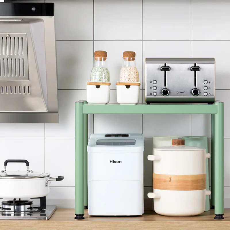 

1 Pcs Kitchen Accessories Microwave Oven Storage Shelf Stainless Steel Household Multi-layer Desktop Seasoning Rack