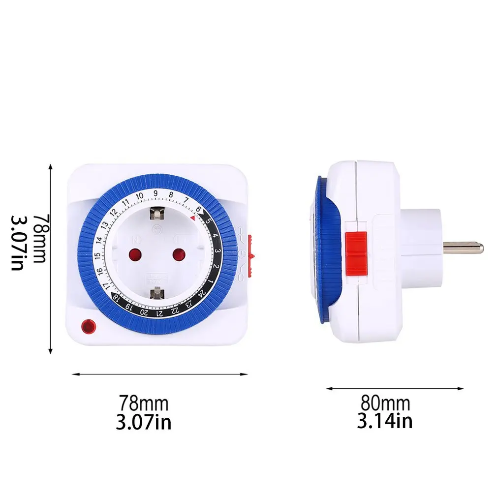 

24 Hours EU Plug Smart Timer Switch Socket Washing Machine Heater Timing Automatic Power Off Household Intelligent Timing Tools