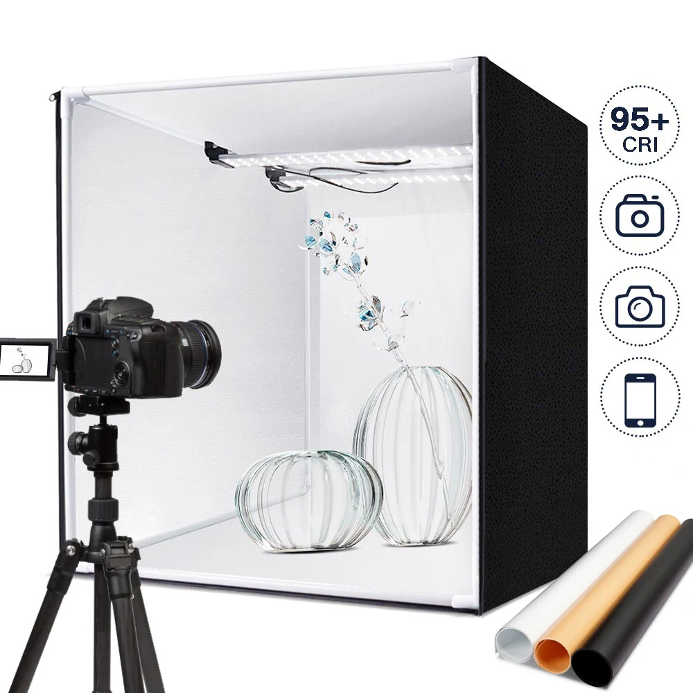 60*60 см фотобокс M60 фотостудия светильник коробки машинка для стрижки 48 Вт фото