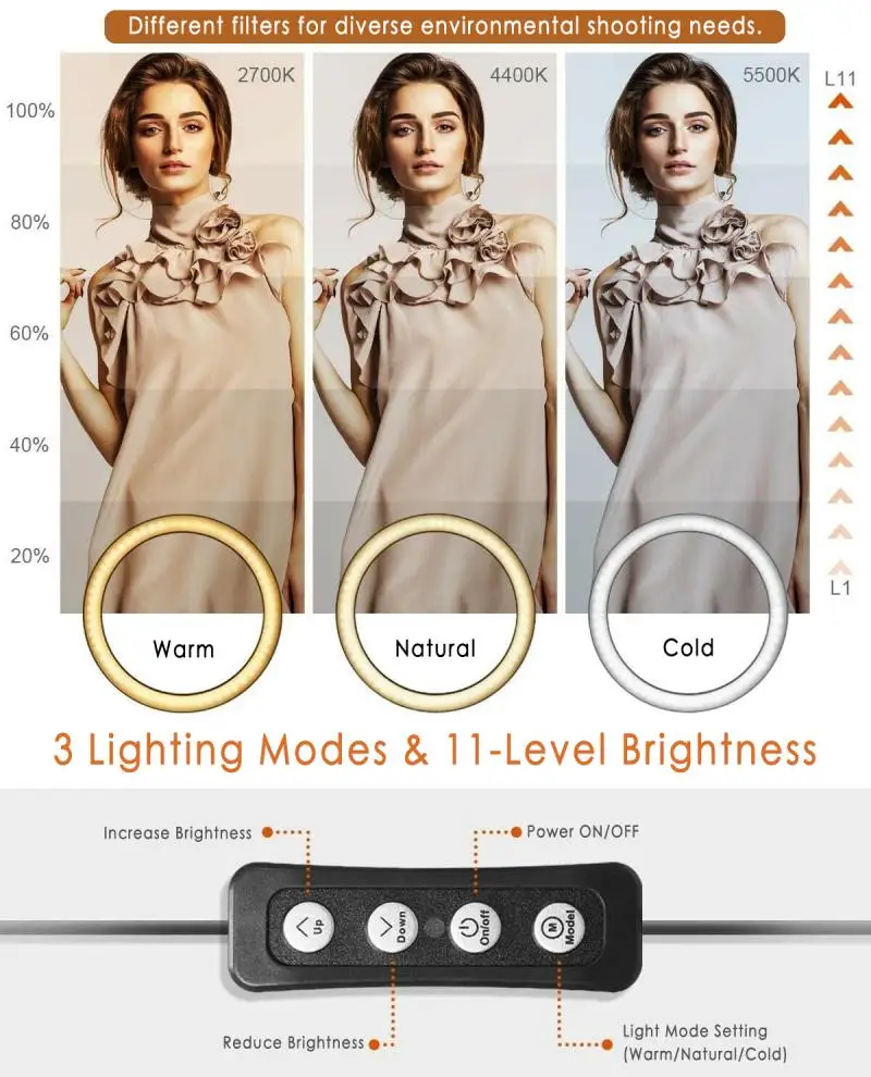 26 см кольцевой светильник для селфи с длинной ручкой ленивый мобильный телефон