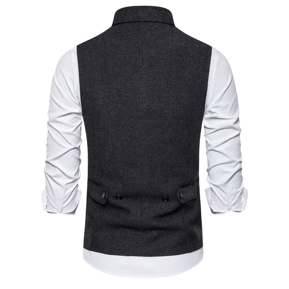 Мужской деловой двубортный жилет классический костюм жилет Homme Slim Fit Жилет кофейного цвета для мужчин