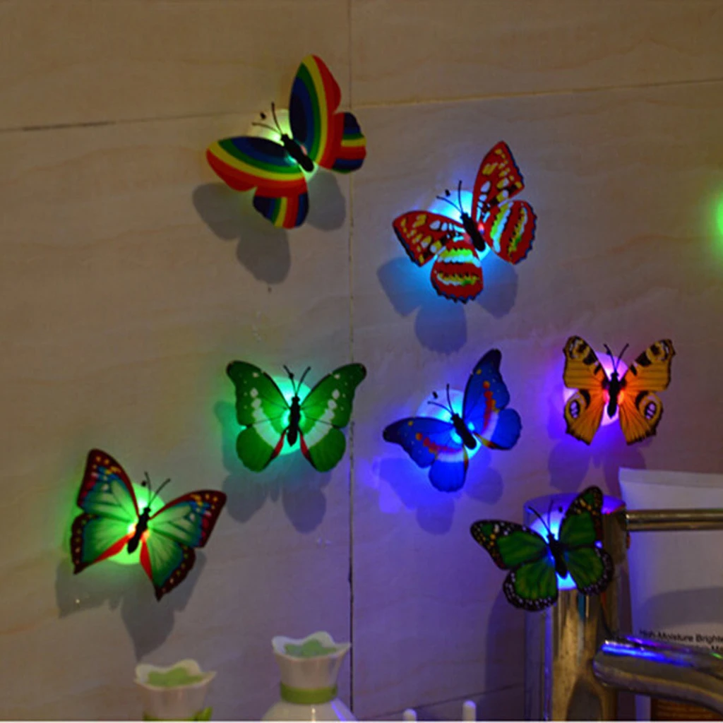 

10 Pack Colorful 3D LED Lights Wall Stickers Home Wedding Art