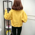 Женская джинсовая куртка, свободная куртка ярких цветов, с длинным рукавом и лацканами, J204, 2020