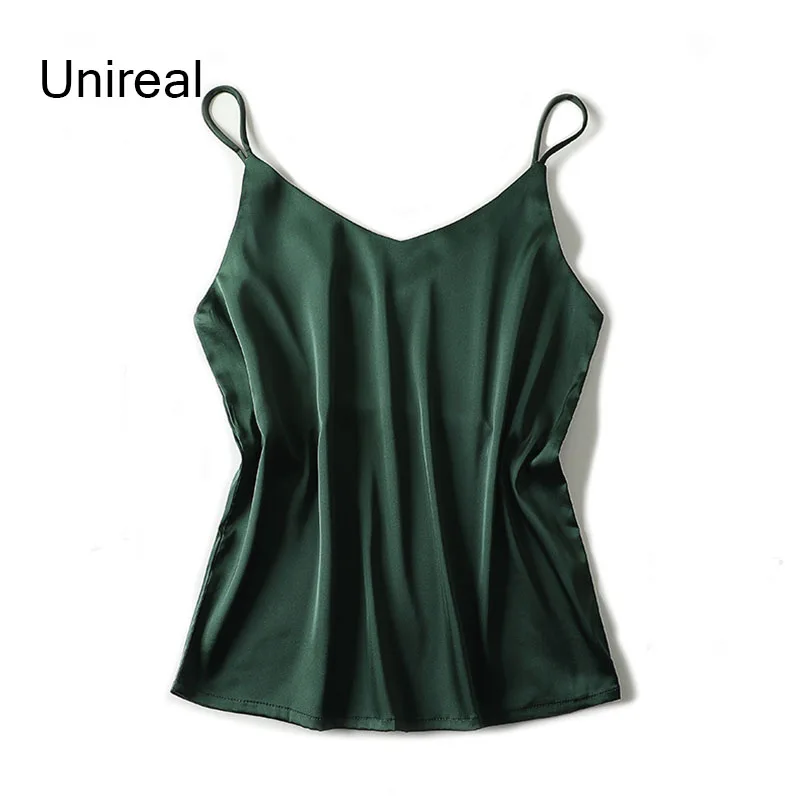 Топ женский атласный на бретелях-спагетти без рукавов