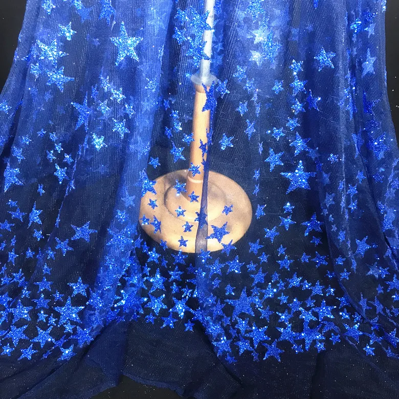 Черная серебристая белая синяя сетка блестки звезда кружевная ткань сценическая