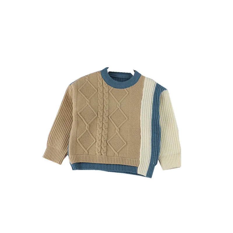 2019 г. Детский свитер Полосатые свитера для мальчиков повседневная трикотажная