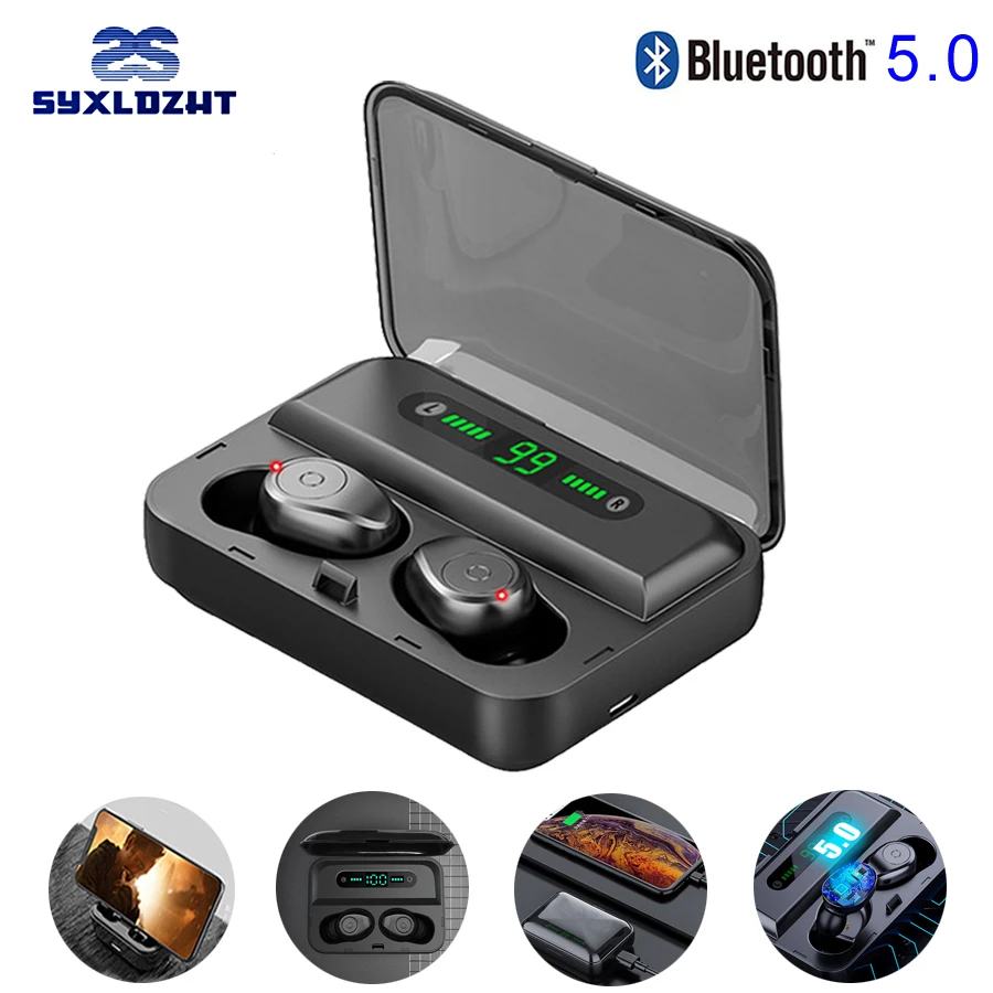 V5.0 TWS беспроводные Bluetooth наушники HD 8D стерео с шумоподавлением игровая гарнитура