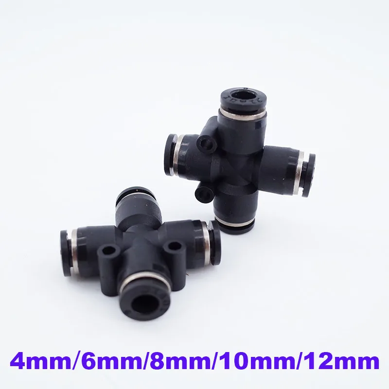 10 шт./партия 4 ходовые пневматические пластиковые фиттинги для шланга мм 6 8 12