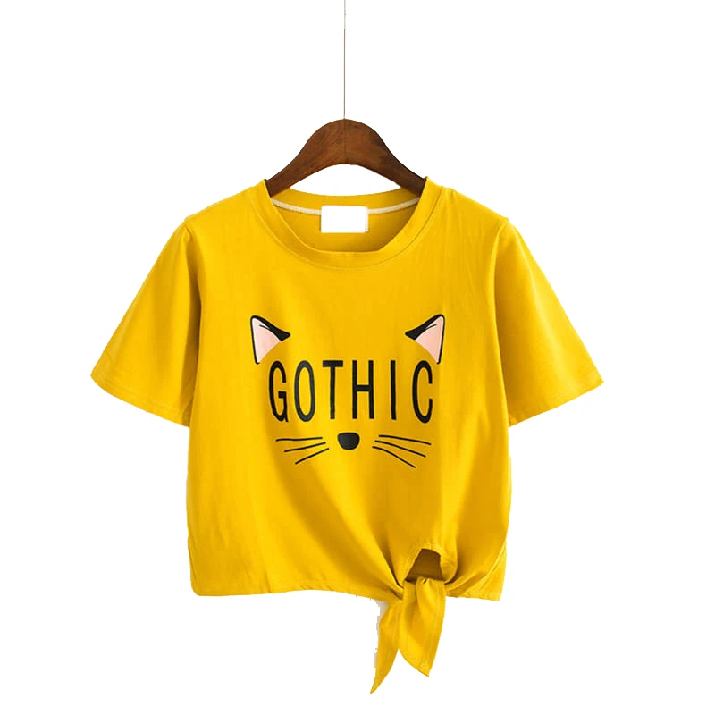 

Short Sleeve T-Shirts For Girls Crop Top Summer Women'S Clothing Basic T Shirt Korean Fashion Clothes