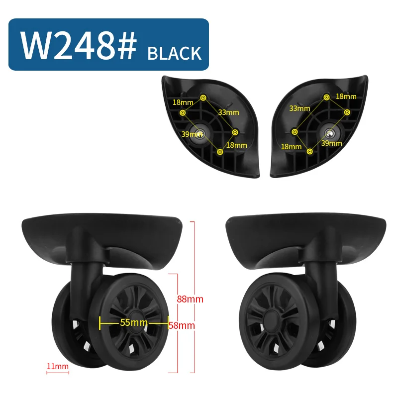 Suitcase Repair Left and Right Trolley Case Accessories Repair Travel Suitcase 360-degree Rotating Universal Wheel Accessories