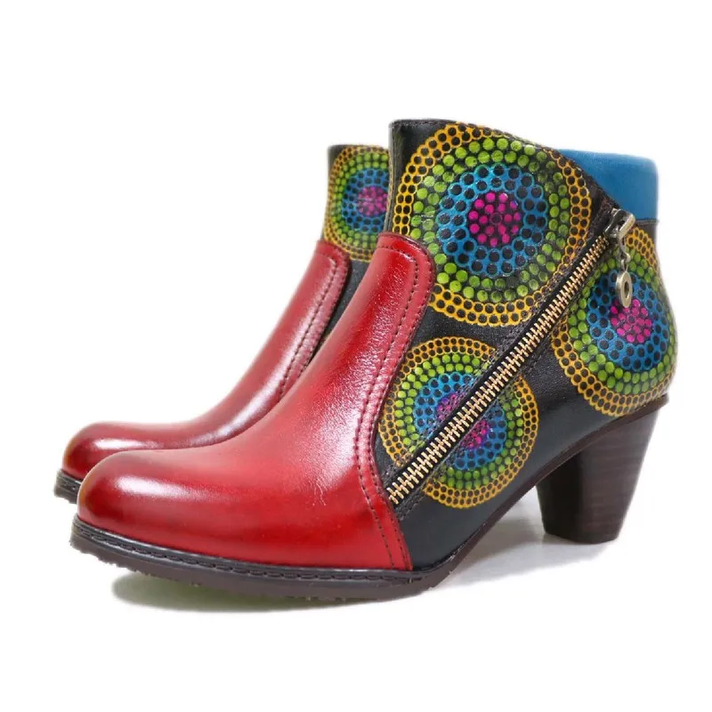 Женская обувь в стиле ретро Botas mujer Простые ботильоны из натуральной кожи на