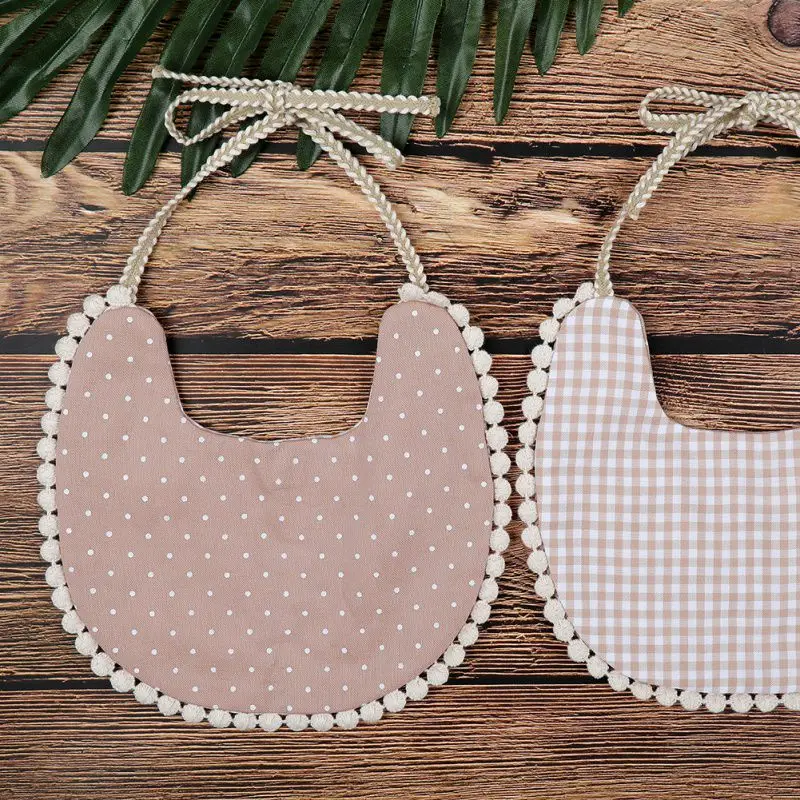 

Newborn Double Side Bibs Baby Headband Tassel Saliva Towel Floral Print Bibs Feeding Smock Stuff Boys Girls Bandana Burp Cloths