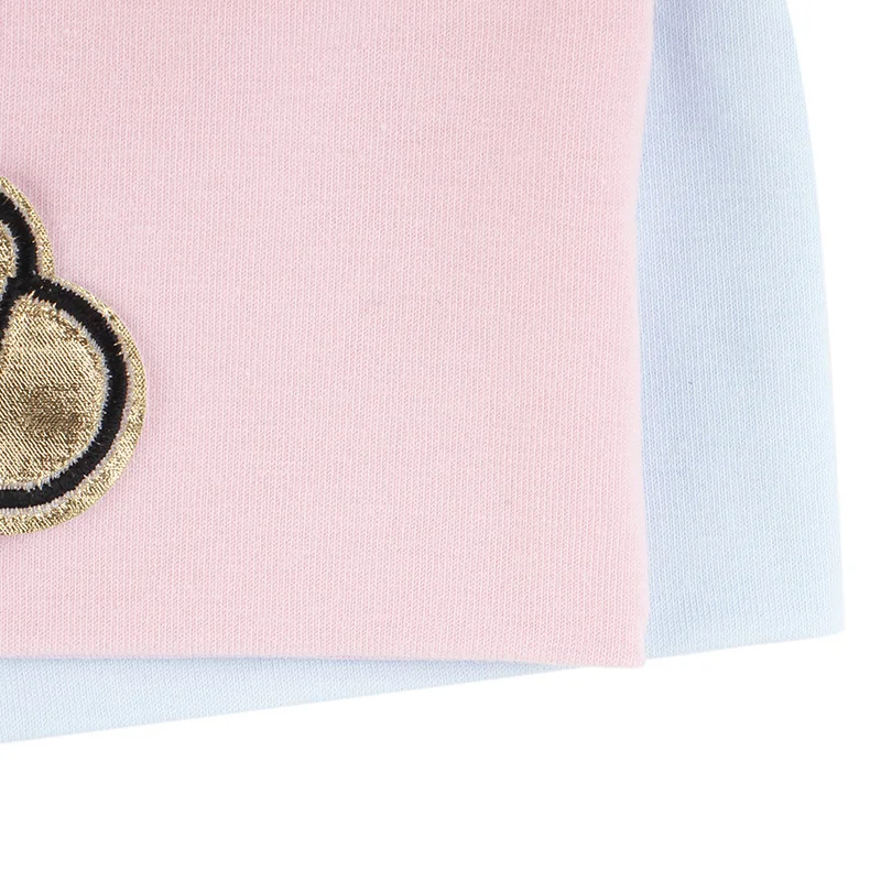 

Geebro New Baby Girls Cotton Beanie Hat Fashion letter Slouchy Beanie for Baby Newborn Solid Color Hat with Applique