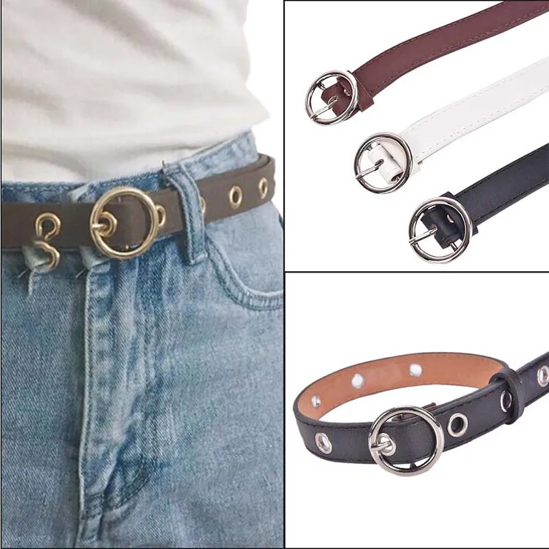 

Big Hole Belts PU Leather Metal Pin Buckle Waist Belt Waistband 103cm