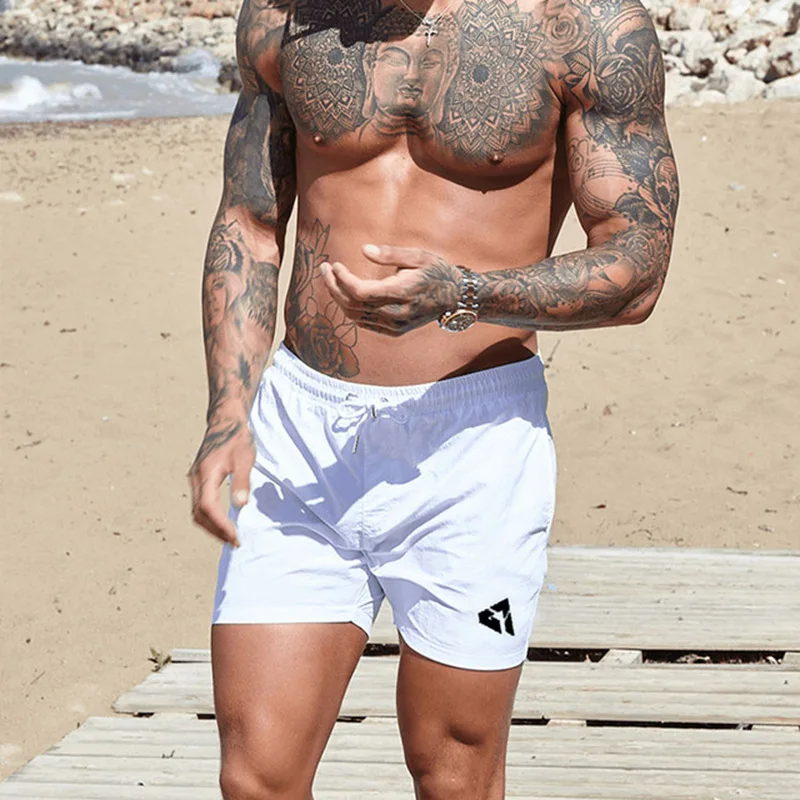 

JANSANELIN Muscle Brothers Summer New Men's Sports Casual Beach Pants Men's Fashion Breathable Quick-Drying Sports Shorts