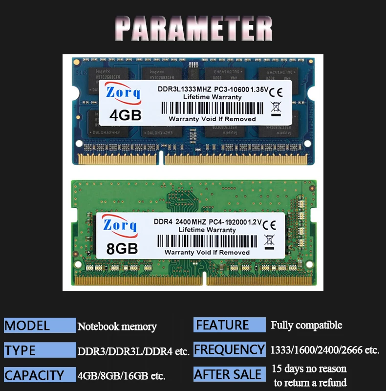 Sodimm DDR4 DDR3L 4 ГБ 32 16 ОЗУ для ноутбука компьютера 1333 МГц 2400 2666 ноутбук PC3 Память 8 PC4 Гб |