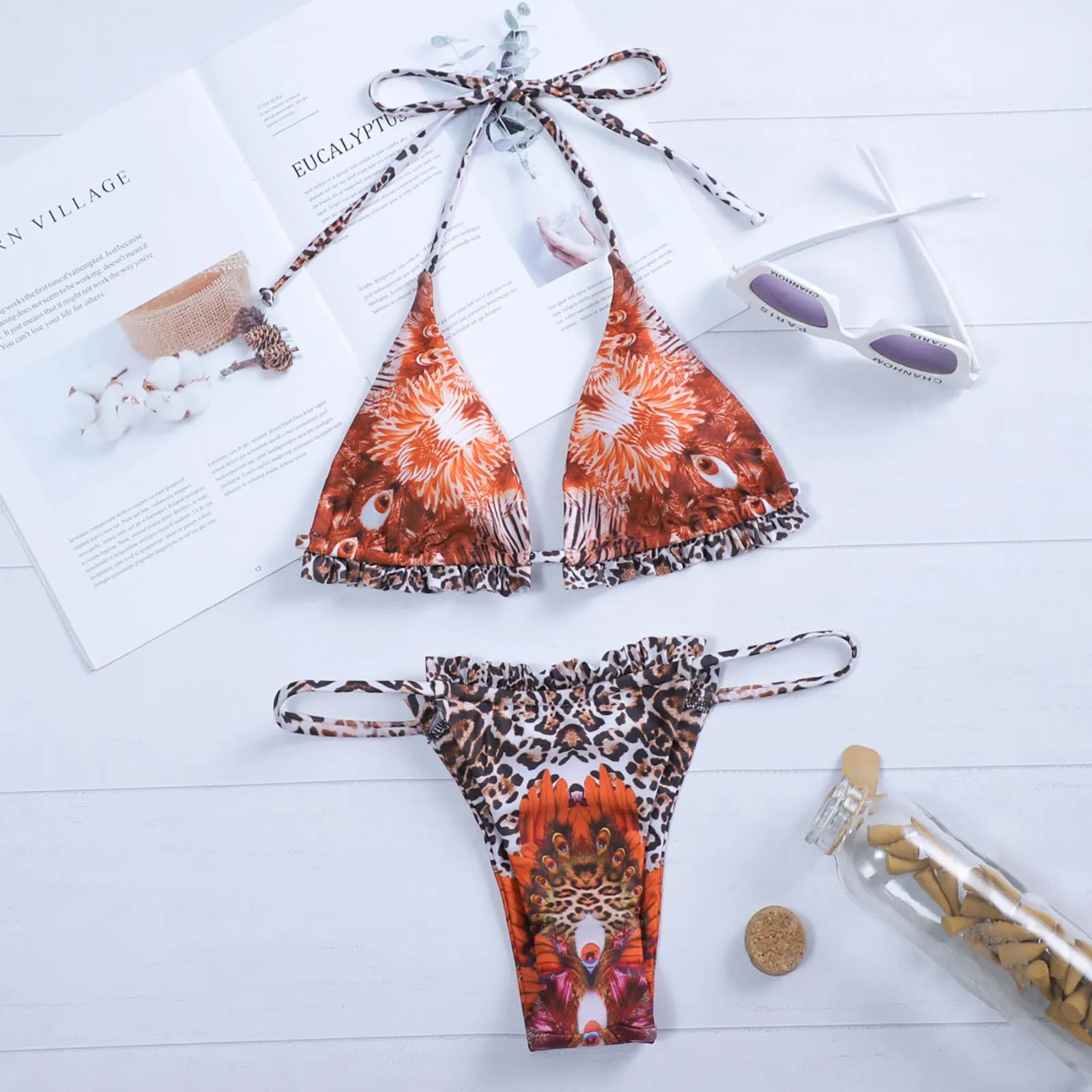 

bikini 2021 Sexy Bikinis Set Women Fashion Printing Bikini Brazilian Swimwear Two-Piece bathing suit women swimwear women#6
