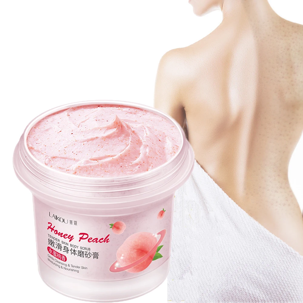 

100g Sweet Peach Gentle Body Scrub Arbutin Improve Roughness Moisturizing Exfoliating Shrink Pores Anti Acne Exfoliating Scrub