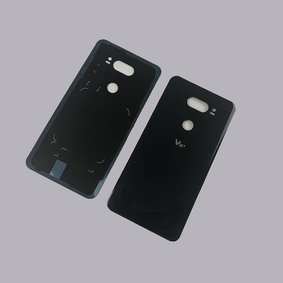 black Оригинальная стеклянная задняя крышка батарейного отсека для LG V30+/V30 VS996 LS998U H933 LS998U H930 Корпус задняя дверь чехол+ наклейка Замена - Цвет: black