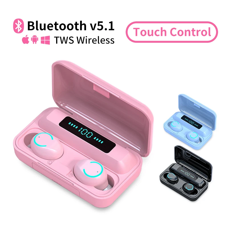 Bluetooth наушники v5.1 TWS 9D стерео водонепроницаемые с зарядным футляром|Наушники и