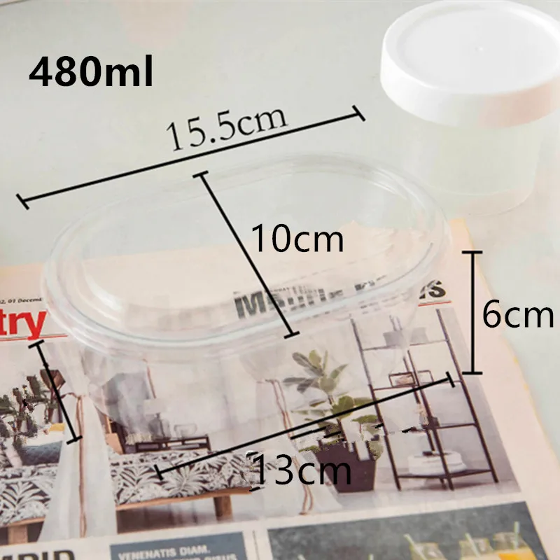50 шт. креативная пластиковая миска коробки для упаковки фруктов и салатов