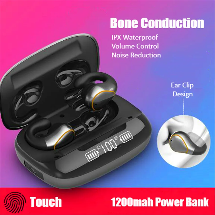Наушники-вкладыши с костной проводимостью Hi-Fi наушники зажимом Bluetooth Tws гарнитура