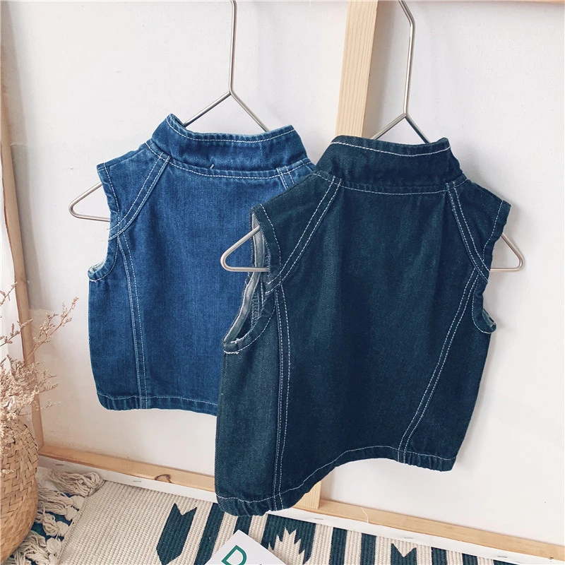 Женский джинсовый жилет джинсовая куртка для мальчиков на весну и осень верхняя