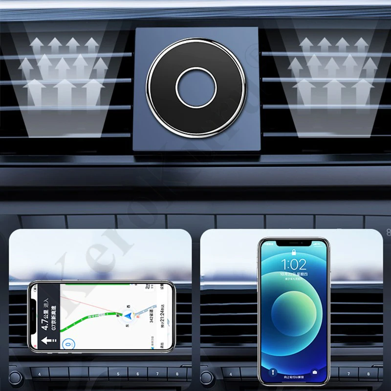 Magnetic Car Phone Holder Stand For iPhone 12 Xiaomi Redmi Huawei Samsung Magnet Mount Mobile Cell Phone Stand Cellphone Bracket