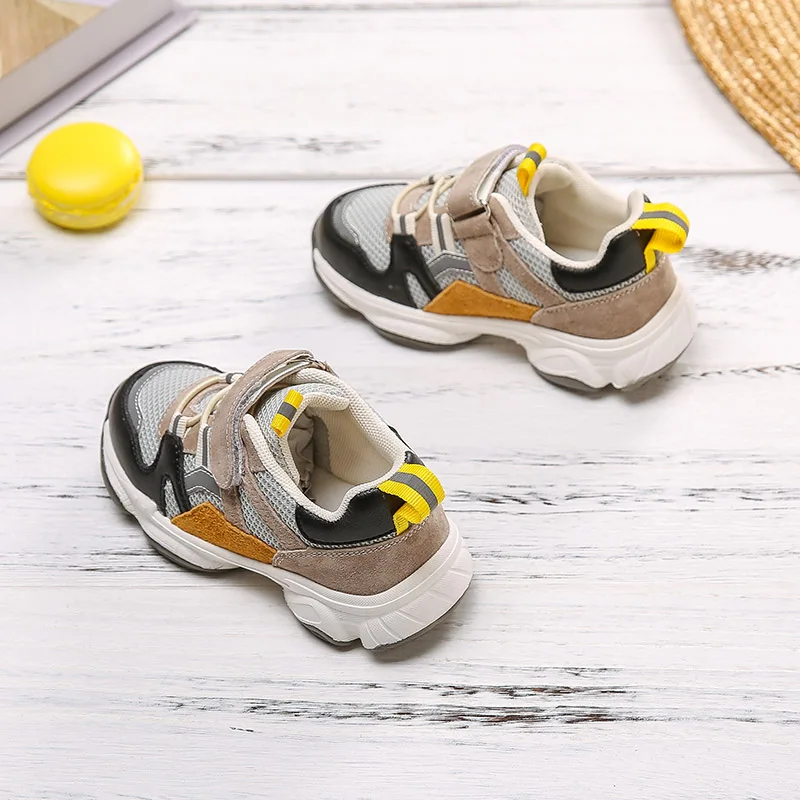 Toddler Genuine Leather Sport Sneakers Baby Girls Pink Brand Shoes Boys Chunky Children Casual Trainers Spring | Детская одежда и