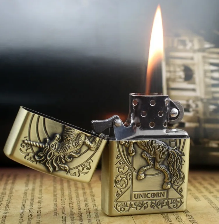 Креативная бронзовая керосиновая Зажигалка рельефы Зажигалка Constantine/flower/horse/eagle/skull