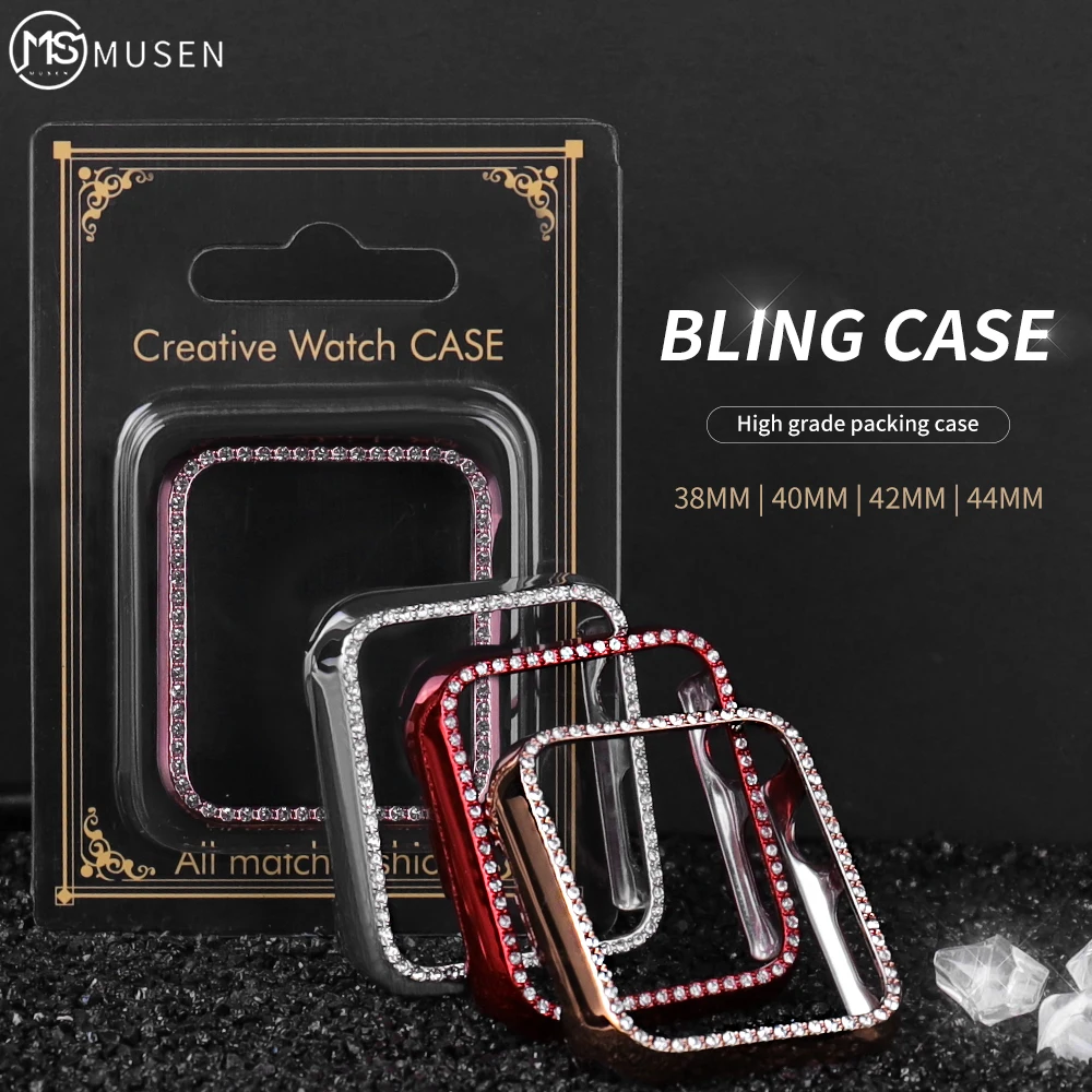

Diamond protector case for apple watch series 6 SE 5 4 3 2 1 for iwatch cover 44mm 40mm 42mm 38mm accessories bling bumper