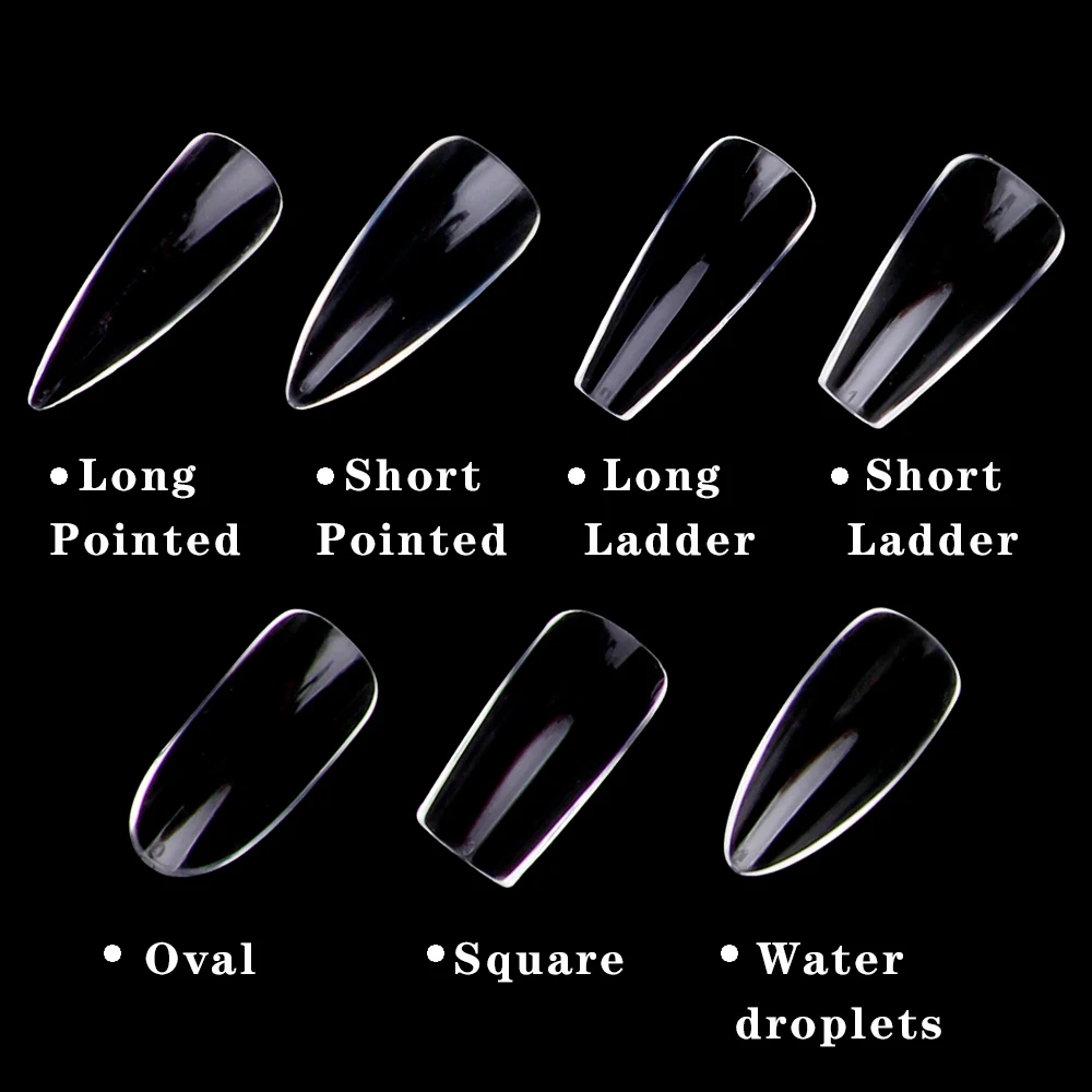 120Pcs Fake Nails Coffin Full Cover Tips Press On Gel Nail Capsules Art Display Traceless Natural/Clear Long Artificial | Красота и