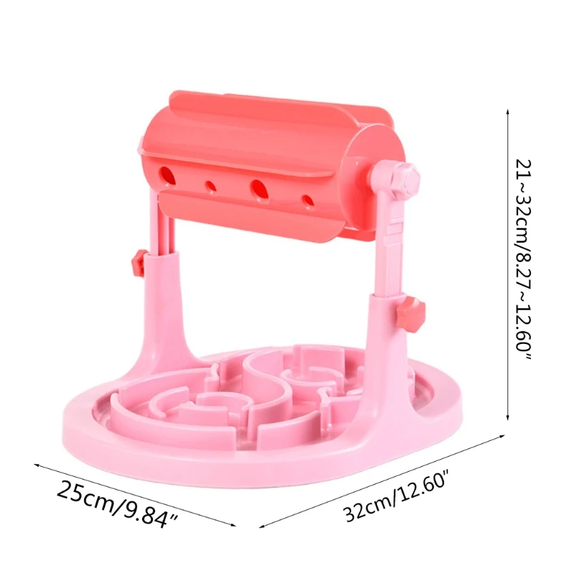 

Pet Dog Puppy Adjustable Height Slow Roller Feeder Leakage Food Puzzle Interactive Toy Feeding Dispenser