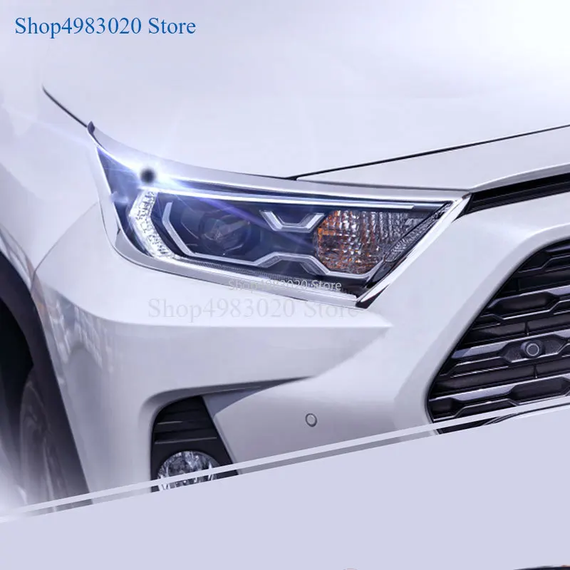 Хромированная накладка на переднюю фасветильник для Toyota RAV4 2019 2020 ABS|Хромирование|