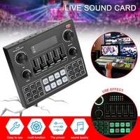 v9 audio studio sound card 3 5mm microphone headset live broadcast bluetooth compatible sound adapter for phone computer