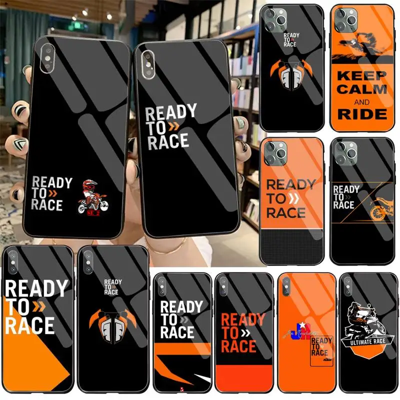 

HPCHCJHM Ready to race TPU black Phone Case Cover Hull Tempered Glass For iPhone 11 Pro XR XS MAX 8 X 7 6S 6 Plus SE 2020 case
