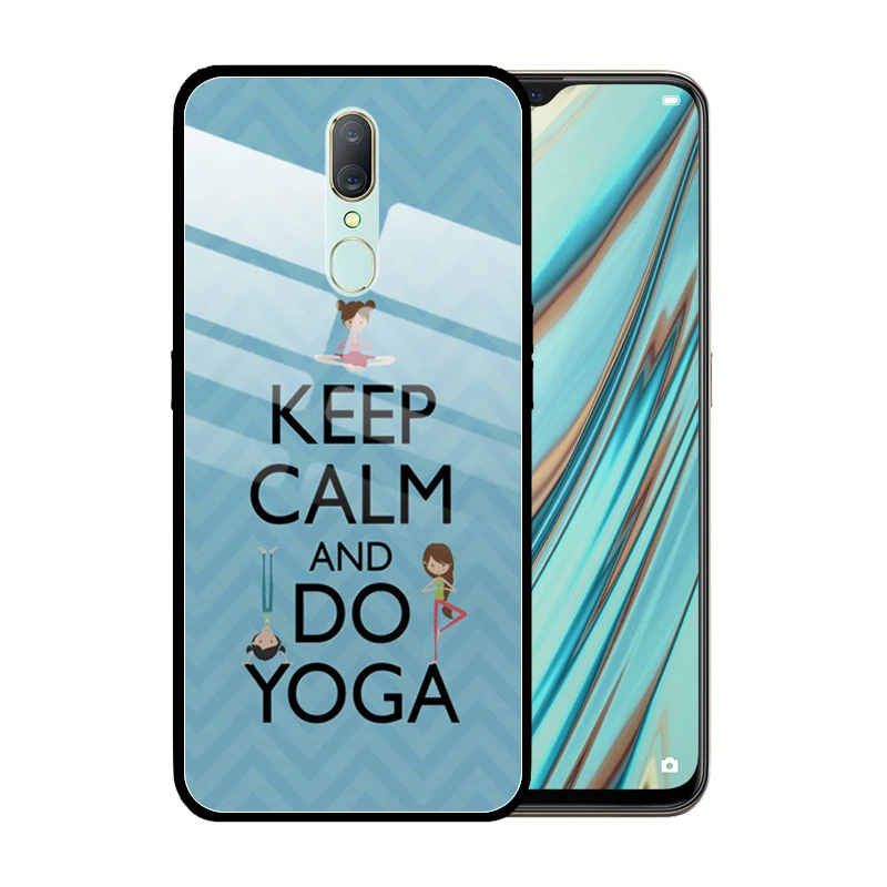Чехол из закаленного стекла Keep Calm and Carry On для OPPO A9 2020 A91 A31 A8 A5 A3 A1 A83 A77 A59 A7X A57