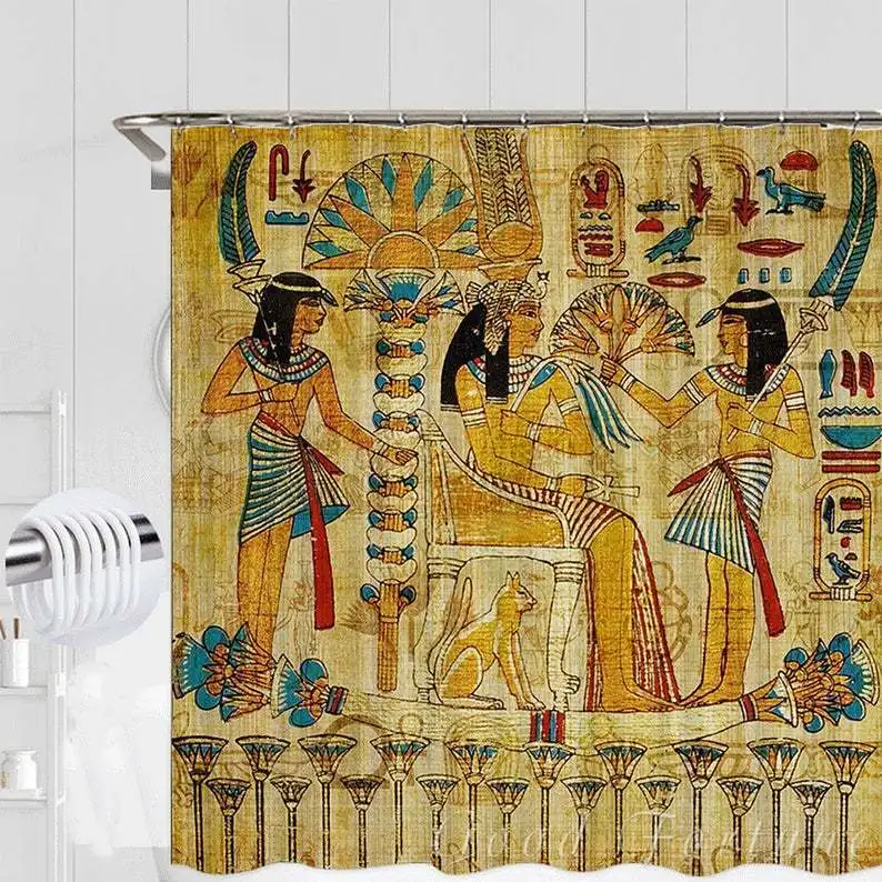 

Vintage Abstract Ancient Egypt, Waterproof Shower Curtain Bathroom Decoration