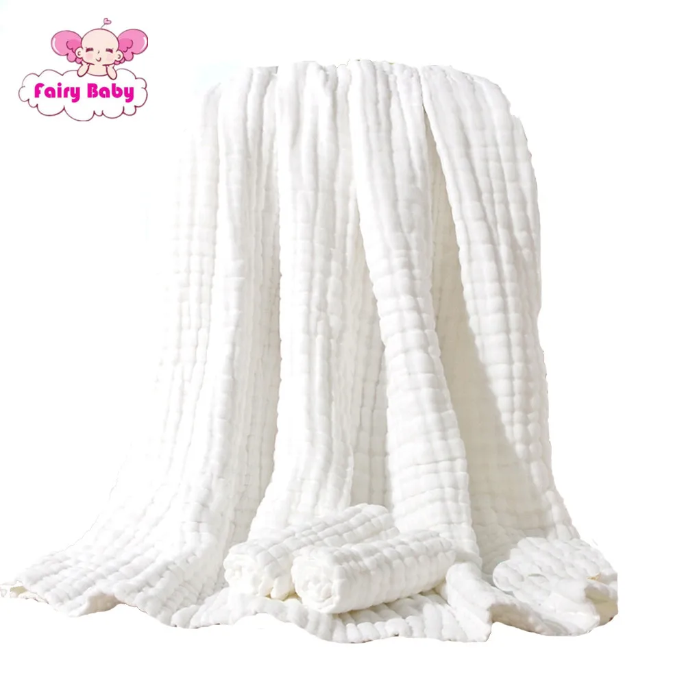

6 Layers Bamboo Cotton Blankets For Baby Receiving Blanket Infant Newborn Swaddle Wrap Gauze Bath Towels 100x75cm
