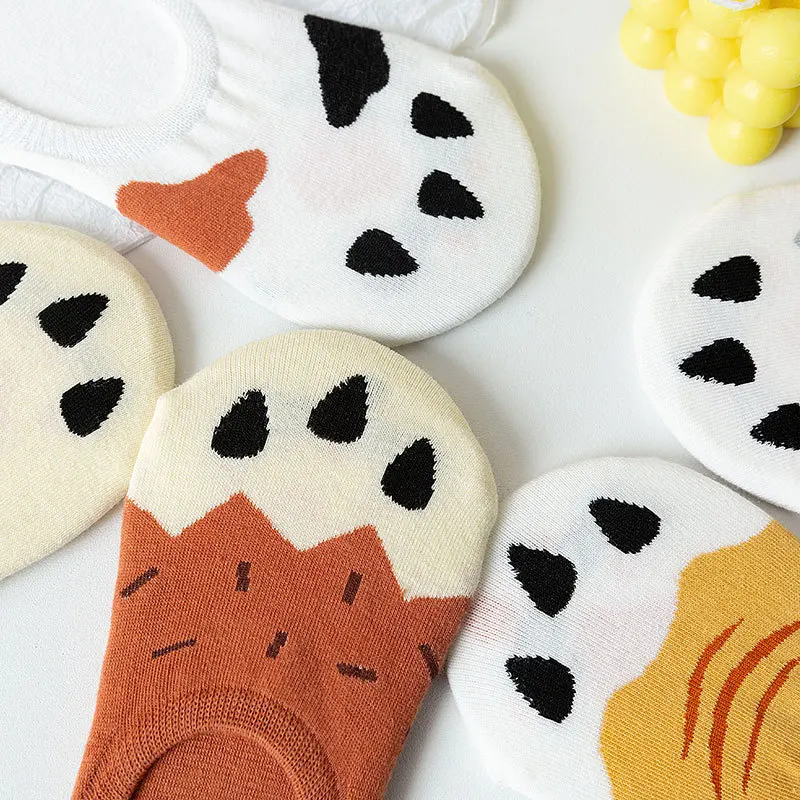

Обувь с принтом «кошачий коготь» носки для детей летние женские ботильоны Милая невидимая socken harajuku kawaii раздел-носки для детей в Корейском с...