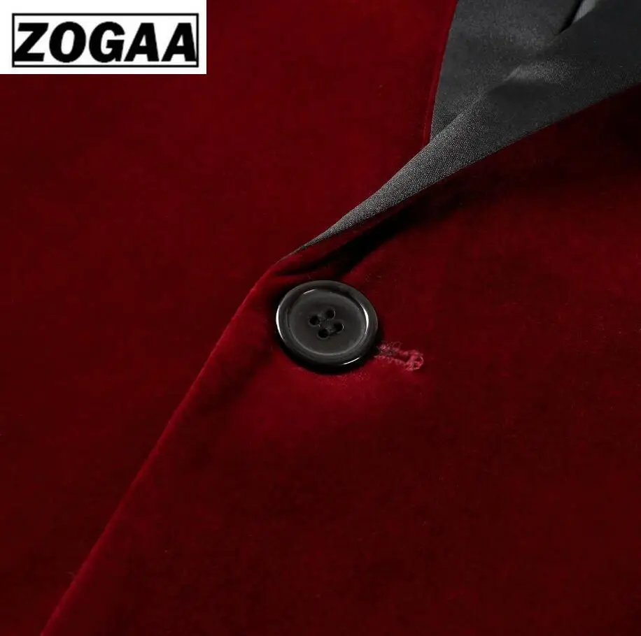 ZOGAA 2019 мужской классический комплект из 3 предметов бархатные костюмы стильный