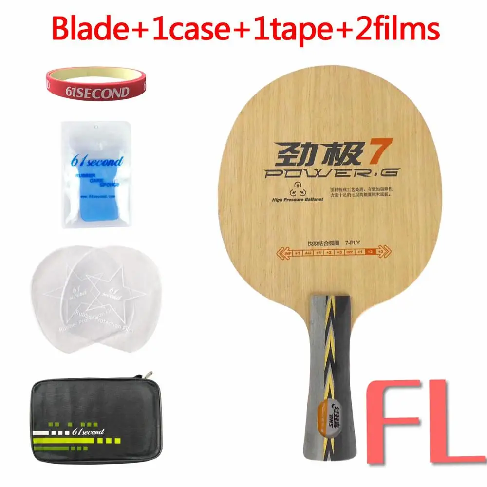 FL with F 1case DHS POWER-G 7(PG7, без коробки) PG 7 лезвие для настольного тенниса(классический 7 слоев) ракетка для Пинг-Понга Летучая Мышь - Цвет: FL with F 1case