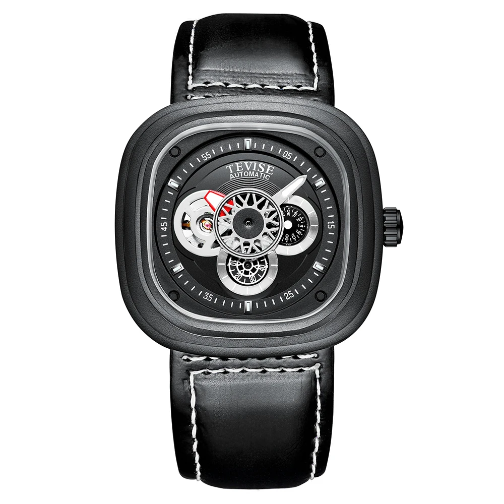 Tevise автоматические механические мужские часы модные повседневные с таймером