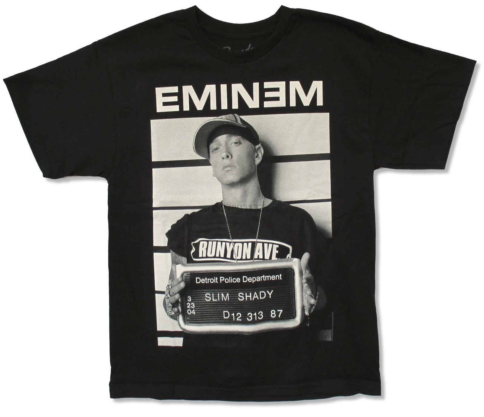 Черная футболка EMINEM WANTED MUGSHOT новинка для взрослых официальный тонкий тенистый 100%