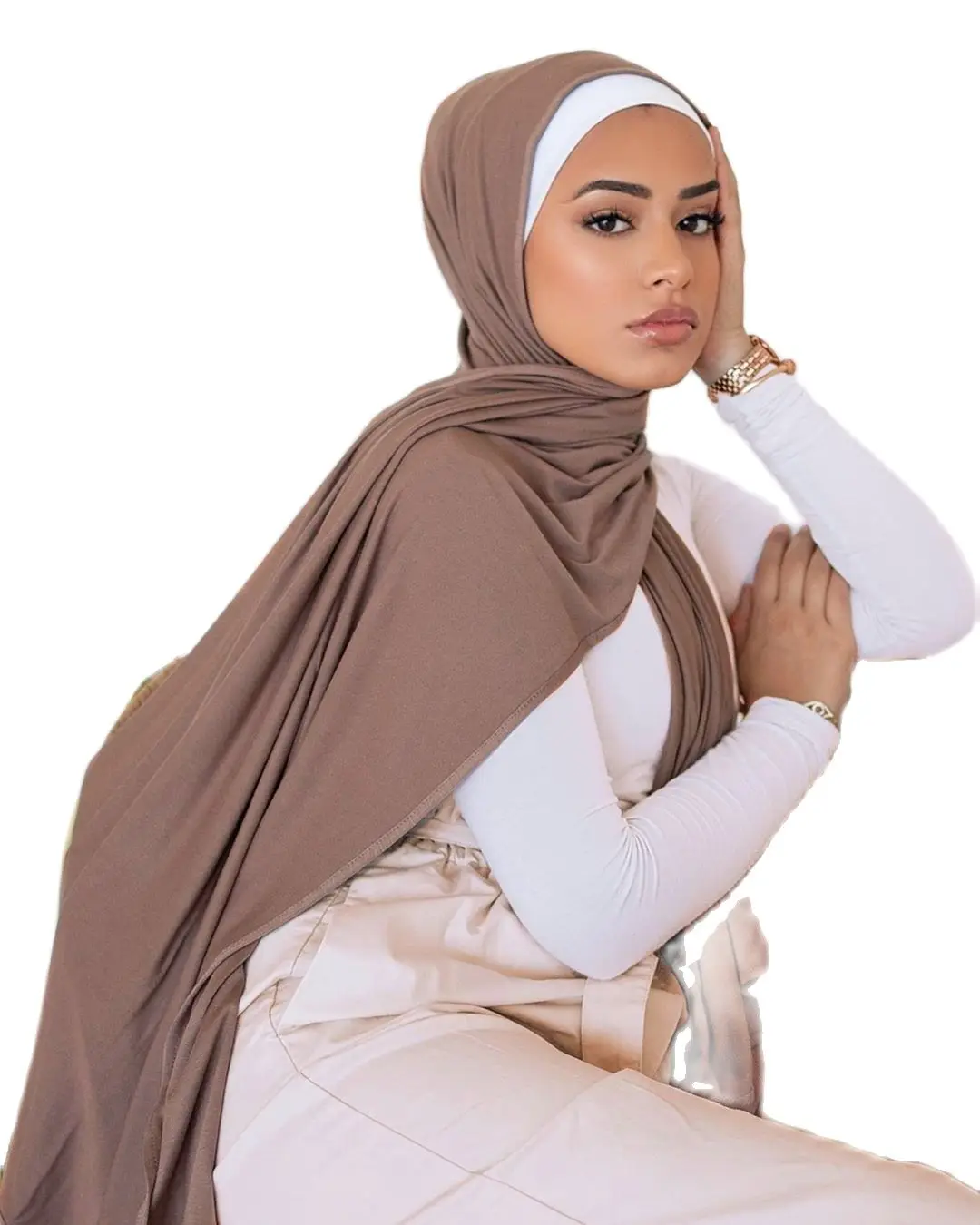 

Простые трикотажные хиджабы, градиентный цвет, шаль, высокое качество, мусульманские, исламские обертывания, шали, платок для женщин, хиджаб