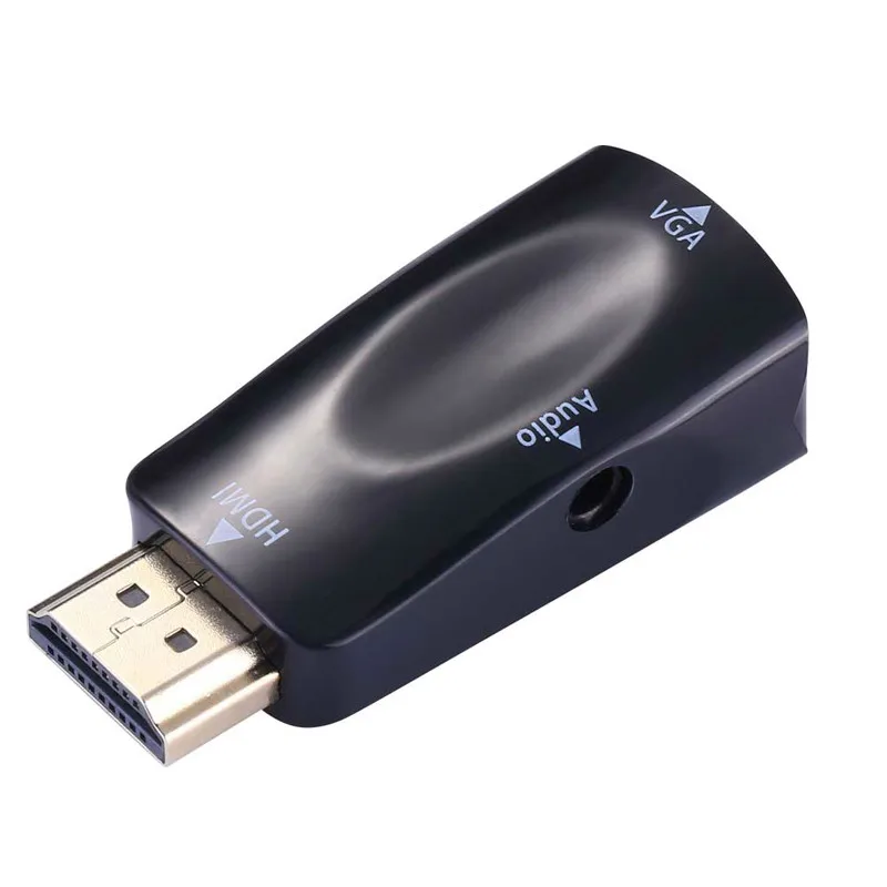 Совместимому с HDMI штекер переходник на гнездо VGA 15-полый штифт адаптер аудио